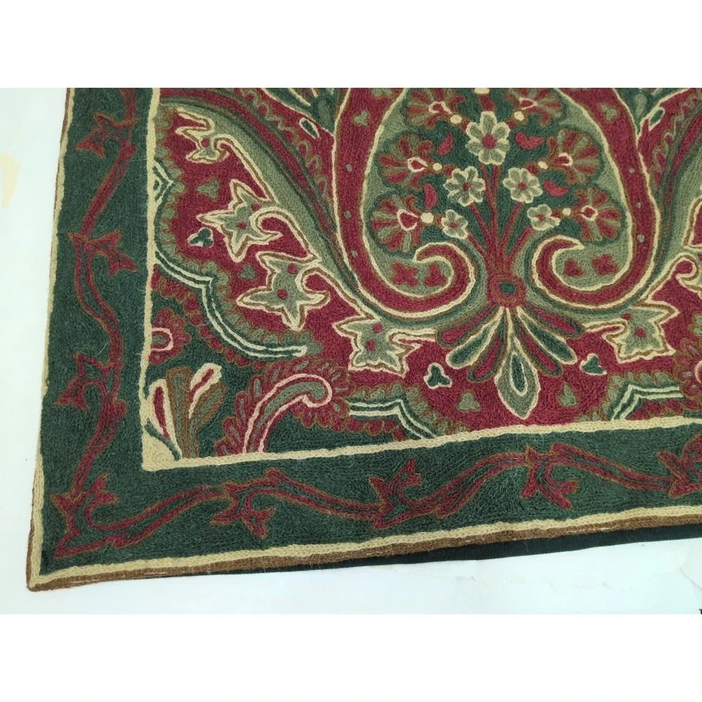 Pottery  Barn Woven Paisley Wool Cotton Tapestry Design Pillow Cover 26 X 26